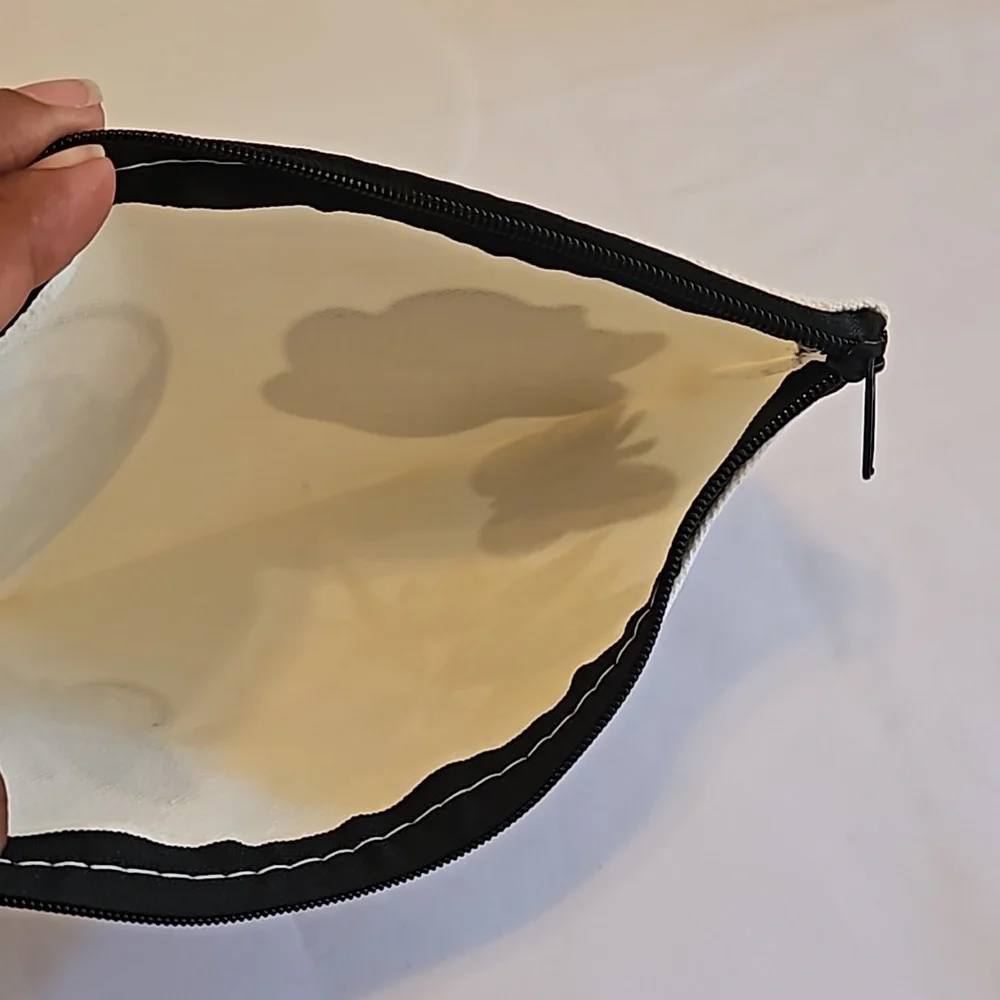 Hand Crafted canvas makeup bag pencil case iron transfer embroidery butterfly